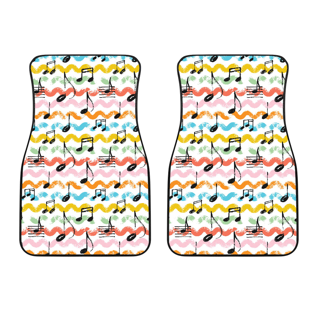 Music Notes Pattern Print Design 01 Front Car Mats