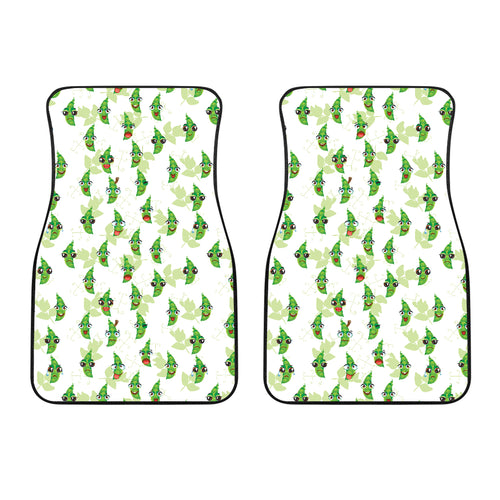 Green Peas Pattern Print Design 04 Front Car Mats