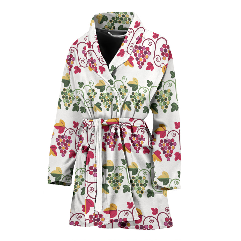 Grape Grahpic Decorative Pattern Women Bathrobe