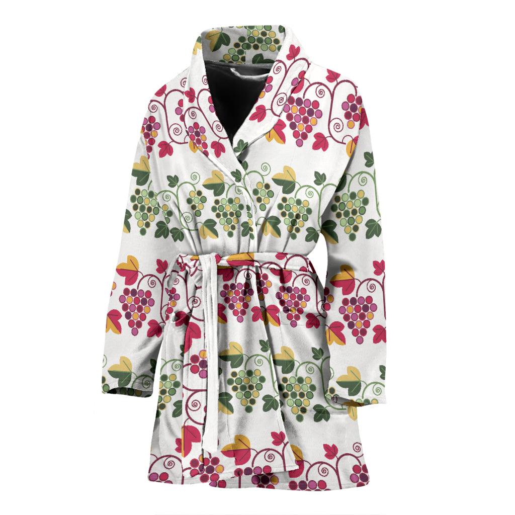 Grape Grahpic Decorative Pattern Women Bathrobe