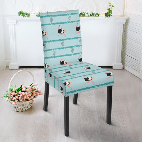Ostrich Pattern Print Design 04 Dining Chair Slipcover