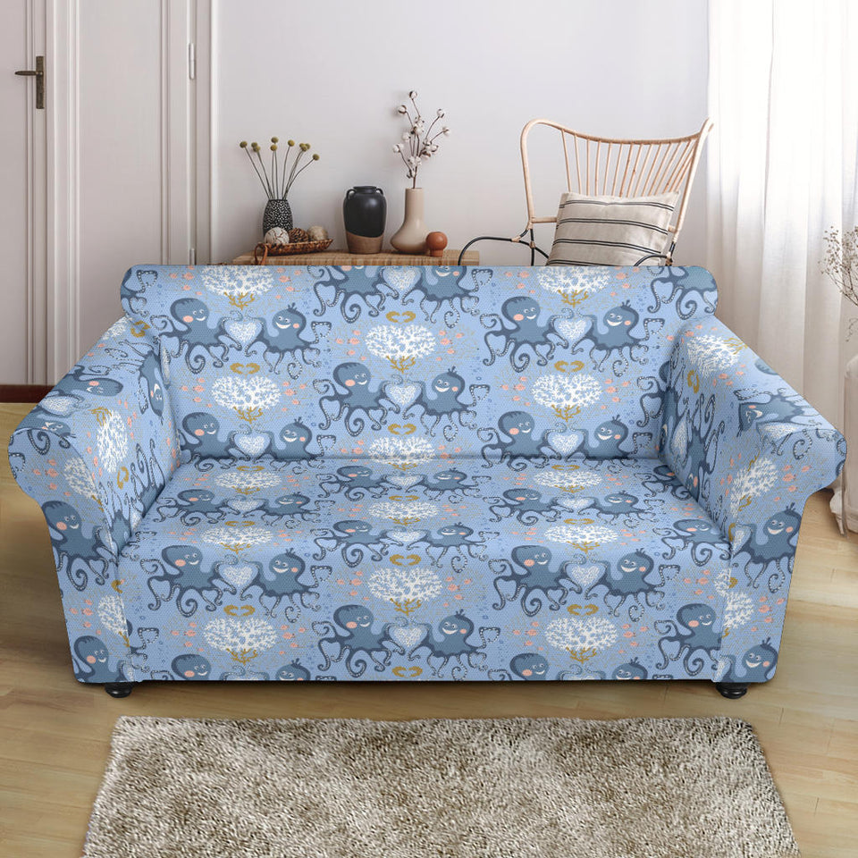 Octopus Heart Pattern Loveseat Couch Slipcover