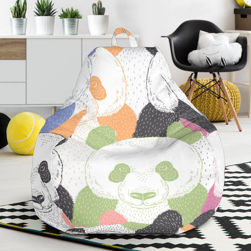 Colorful Panda Pattern Bean Bag Cover