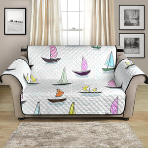 Cute Sailboat Pattern Loveseat Couch Cover Protector