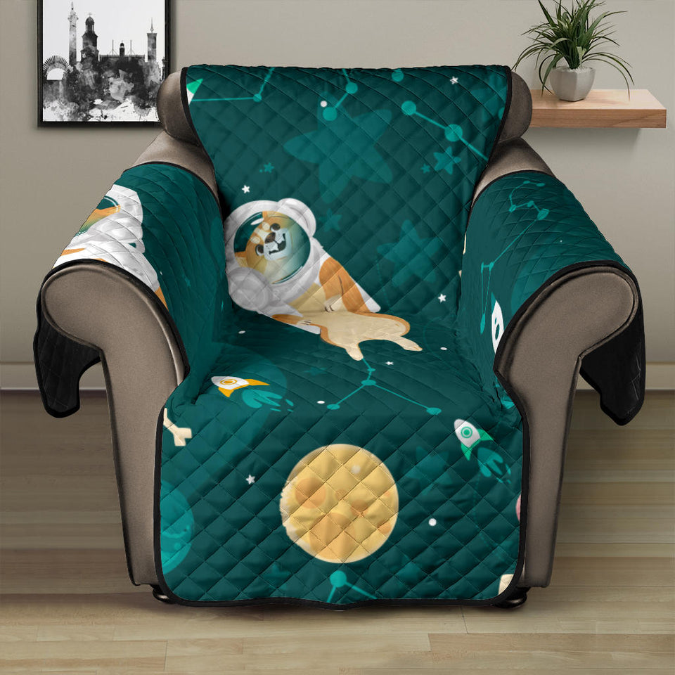 Corgi Astronaut Pattern Recliner Cover Protector