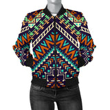 Zigzag African Afro Dashiki Adinkra Kente Women Bomber Jacket