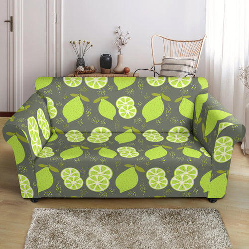 Lime Pattern Theme Loveseat Couch Slipcover