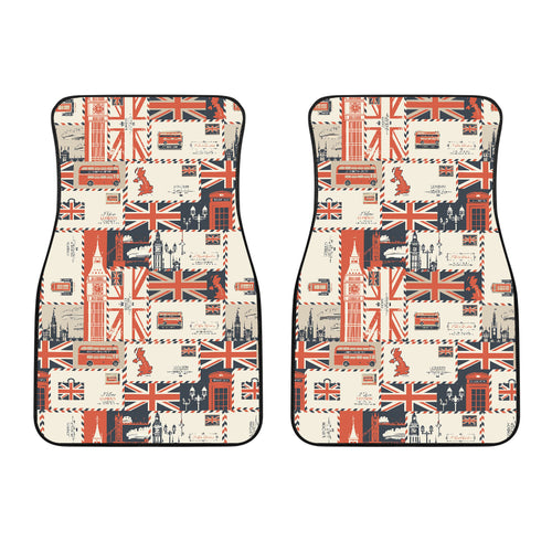 British Pattern Print Design 04 Front Car Mats