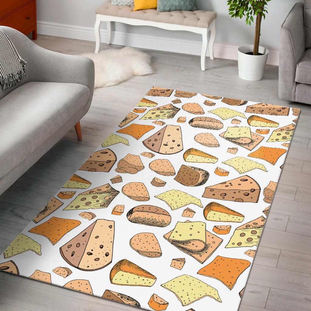 Cheese Pattern Theme Area Rug