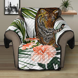 Bengal Tiger Hibicus Pattern Recliner Cover Protector