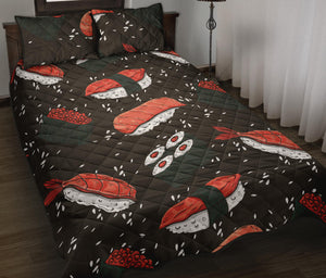 Sushi Theme Pattern Quilt Bed Set