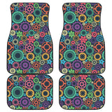 Gear Pattern Print Design 02 Front and Back Car Mats