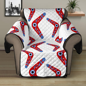 Boomerang Aboriginal Pattern White Background Recliner Cover Protector