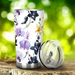 Orchid Pattern Background Tumbler