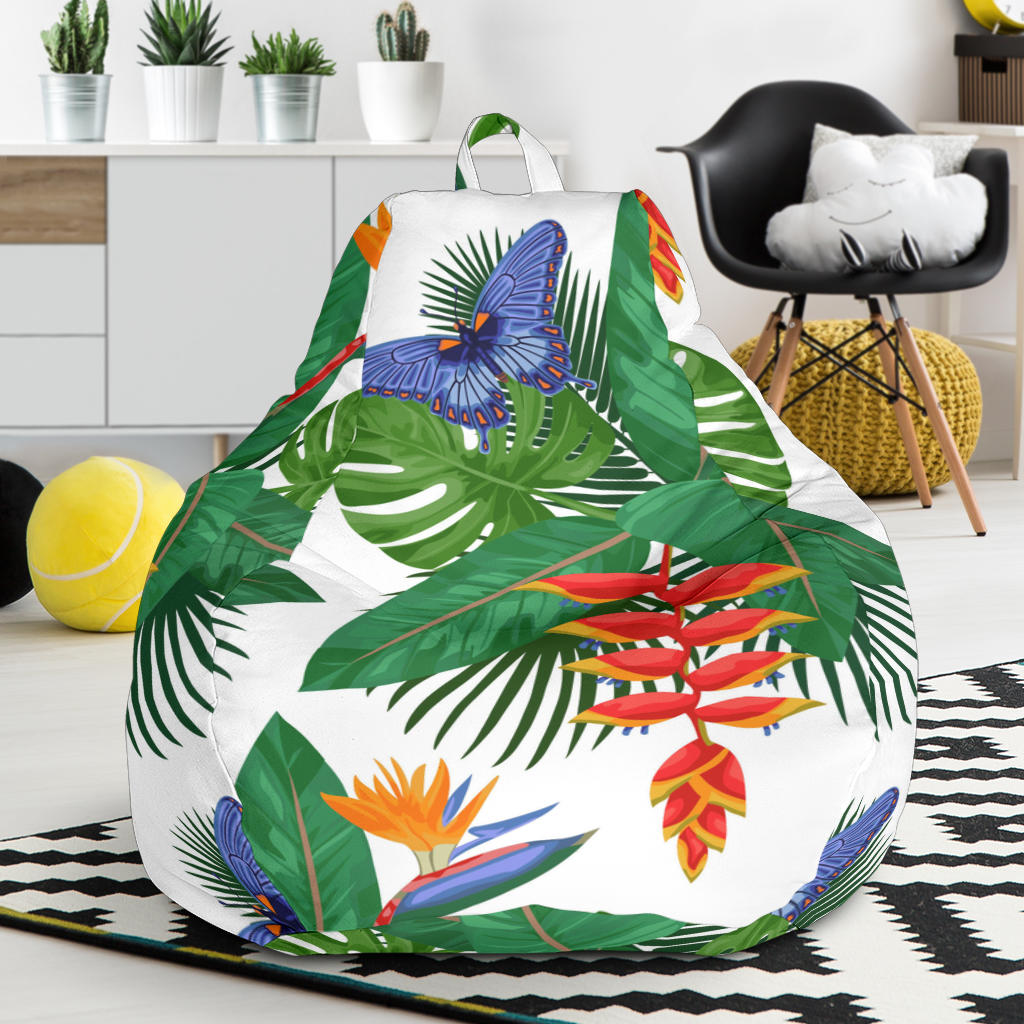 Heliconia Butterfly Leaves Pattern Bean Bag Cover