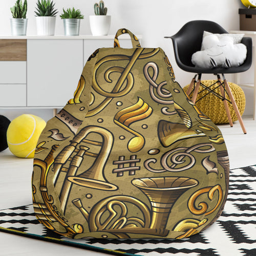 Saxophone Gold Pattern Bean Bag Cover