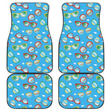 Sun Glasses Pattern Print Design 03 Front and Back Car Mats