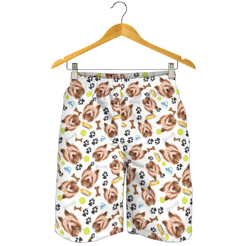 Yorkshire Terrier Pattern Print Design 05 Men Shorts