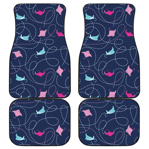 Stingray Pattern Print Design 05 Front and Back Car Mats