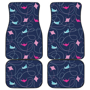 Stingray Pattern Print Design 05 Front and Back Car Mats