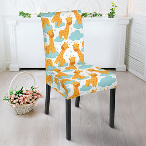 Giraffe Pattern Print Design 05 Dining Chair Slipcover