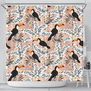 Toucan Theme Pattern Shower Curtain Fulfilled In US