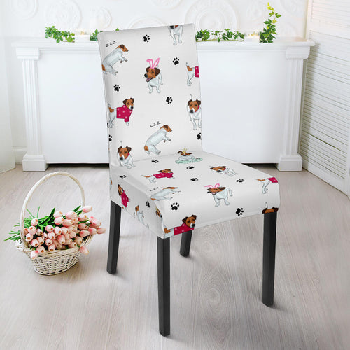 Jack Russel Pattern Print Design 03 Dining Chair Slipcover