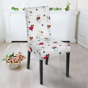 Jack Russel Pattern Print Design 03 Dining Chair Slipcover