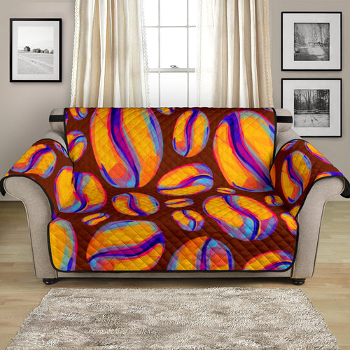 Coffee Bean Pattern Background Loveseat Couch Cover Protector