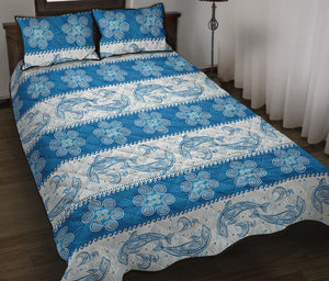 Dolphin Tribal Pattern Quilt Bed Set