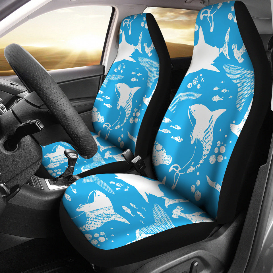 Shark Pattern Blue Theme Universal Fit Car Seat Covers