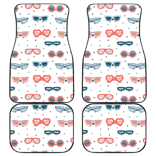 Sun Glasses Pattern Print Design 02 Front and Back Car Mats