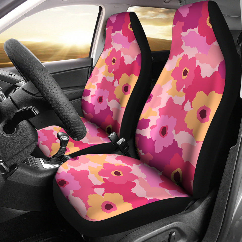 Pink Camo Camouflage Flower Pattern Universal Fit Car Seat Covers