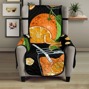 Orange Ice Orance Juice Pattern Chair Cover Protector