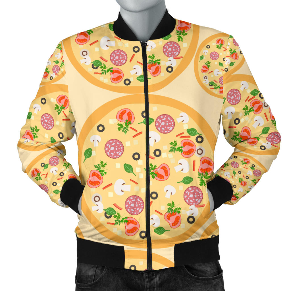 Pizza Theme Pattern Men Bomber Jacket