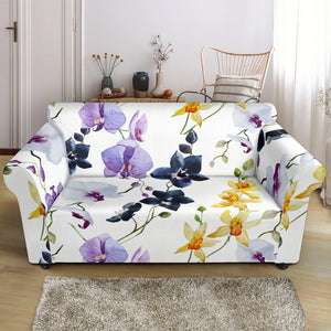 Orchid Pattern Background Loveseat Couch Slipcover