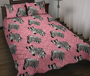 Zebra Head Pattern Quilt Bed Set