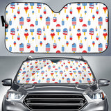 Ice Cream USA Theme Pattern Car Sun Shade