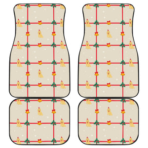 Golden Retriever Pattern Print Design 01 Front and Back Car Mats