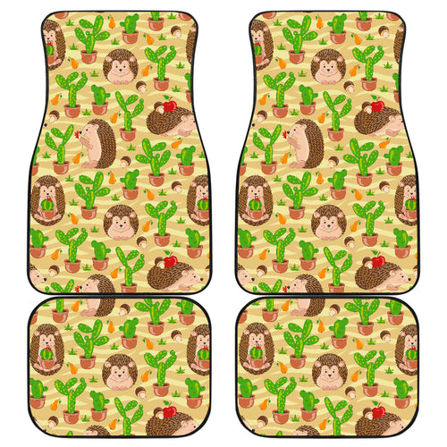 Hedgehog Pattern Print Design 02 Front and Back Car Mats