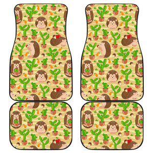 Hedgehog Pattern Print Design 02 Front and Back Car Mats