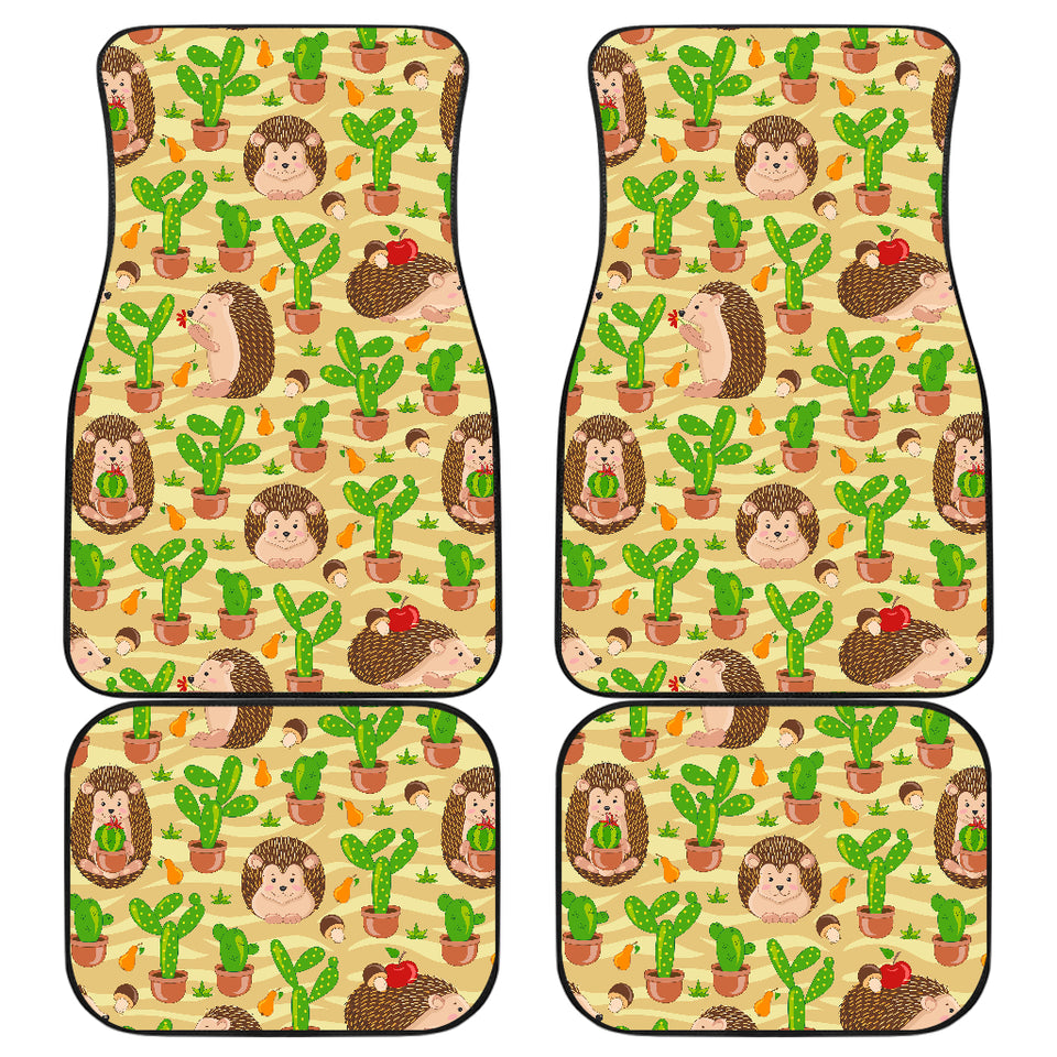 Hedgehog Pattern Print Design 02 Front and Back Car Mats