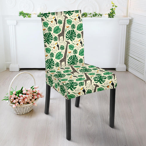 Giraffe Pattern Print Design 02 Dining Chair Slipcover