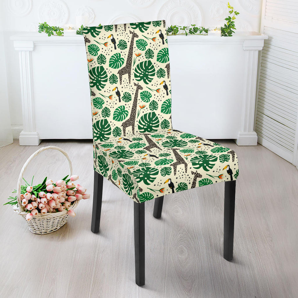 Giraffe Pattern Print Design 02 Dining Chair Slipcover