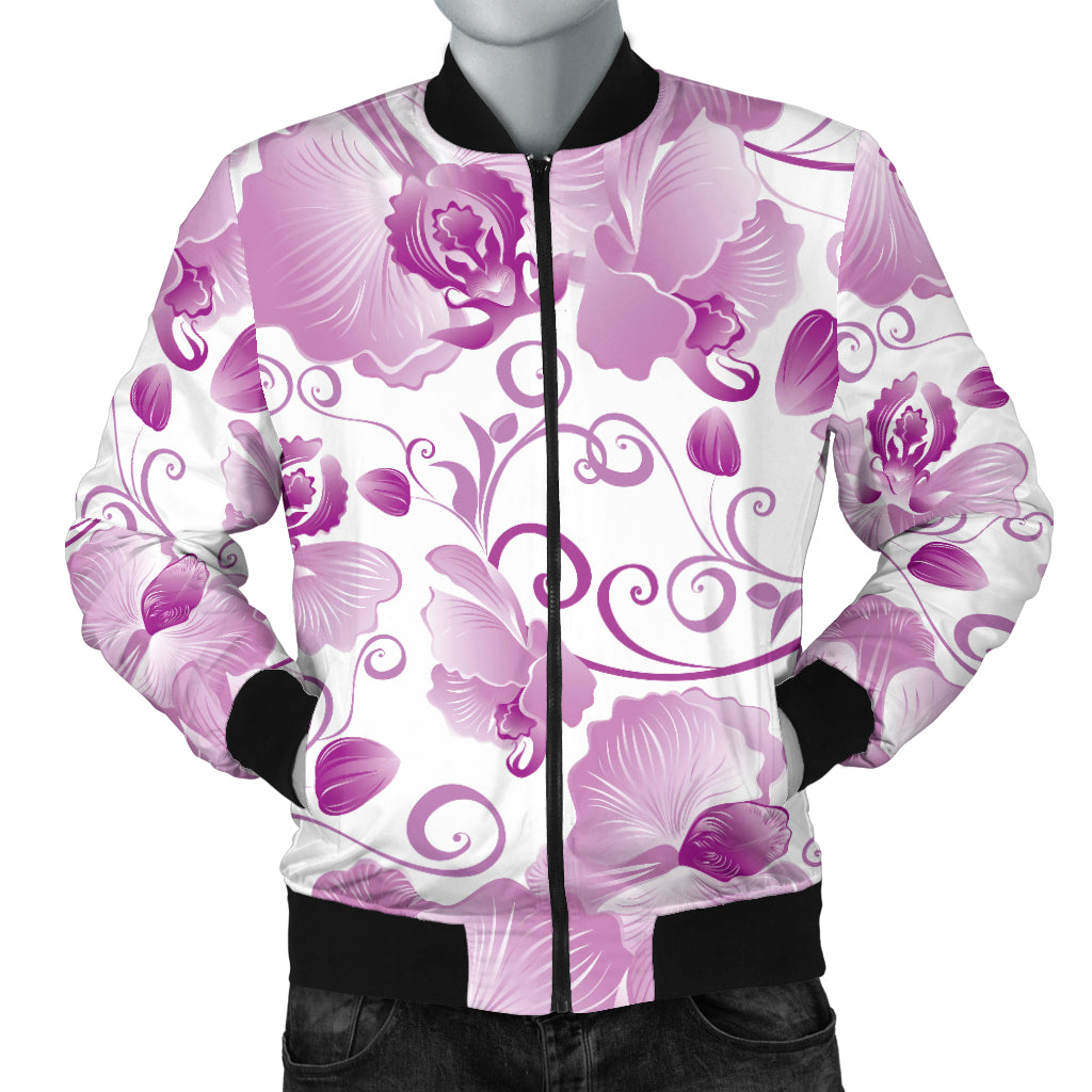 Orchid Pattern Men Bomber Jacket