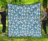 Pelican Pattern Print Design 04 Premium Quilt