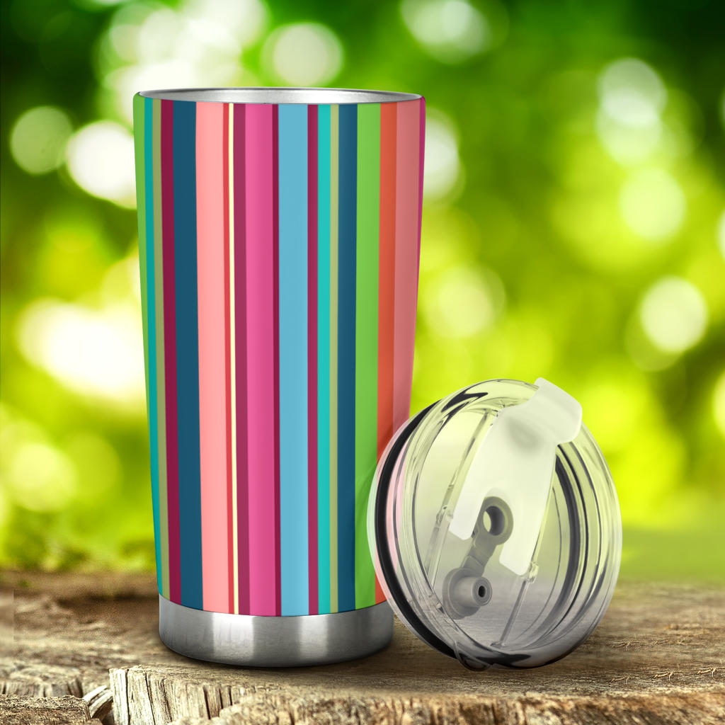 Rainbow Stripe Pattern Tumbler