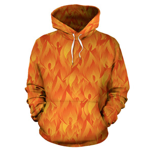 Red Flame Fire Pattern Men Women Pullover Hoodie