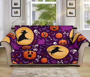 Halloween Pumpkin Witch Pattern Sofa Cover Protector