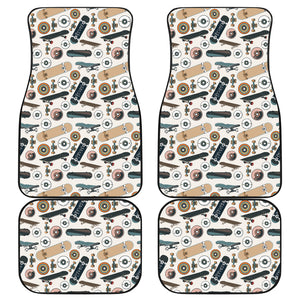 Skate Board Pattern Print Design 01 Front and Back Car Mats